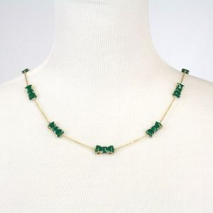 KATE SPADE take a bow emerald green long necklace